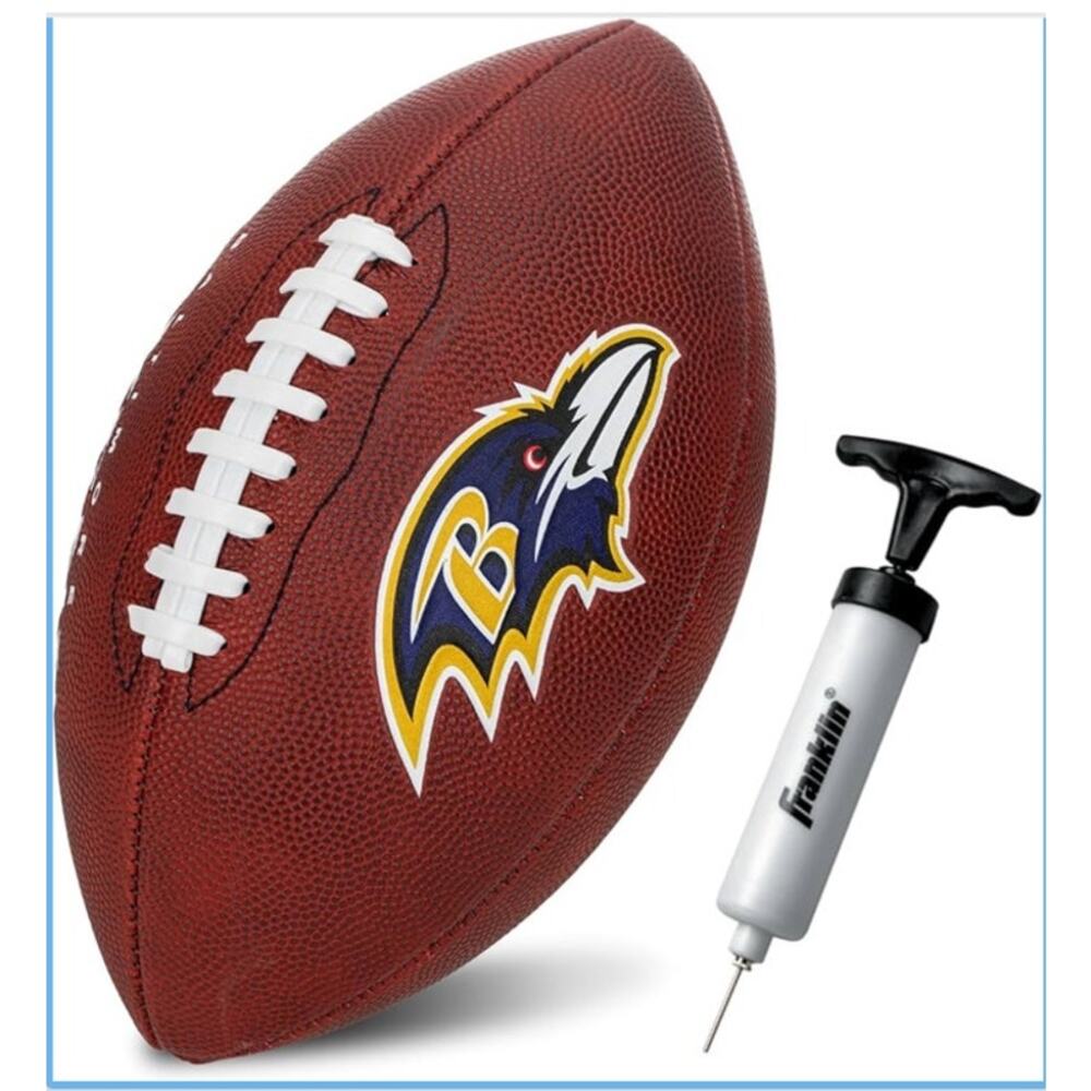 NEW Franklin Sports NFL Baltimore RavensFootball with Pump - Youth Junior Size